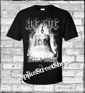 AC/DC - Hells Bells Black & White - čierne pánske tričko (-60%=VÝPREDAJ)