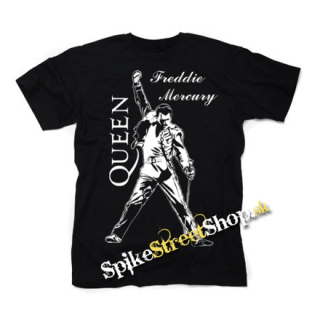 FREDDIE MERCURY - Logo & Portrait - pánske tričko (-60%=VÝPREDAJ)
