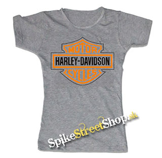 HARLEY DAVIDSON - Motor Cycles - šedé dámske tričko (-60%=VÝPREDAJ)