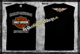 HARLEY DAVIDSON - Motorcycle Sign - čierne pánske tričko bez rukávov (-50%=VÝPREDAJ)