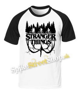 STRANGER THINGS - Logo Flip - dvojfarebné pánske tričko (-50%=VÝPREDAJ)