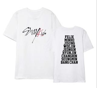 STRAY KIDS - Logo & Names - biele pánske tričko (-60%=VÝPREDAJ)