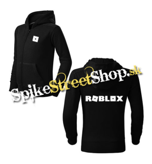 ROBLOX - Logo Symbol White - čierna detská mikina na zips (-60%=VÝPREDAJ)