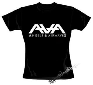 ANGELS & AIRWAVES - biele logo - čierne dámske tričko (-50%=VÝPREDAJ)