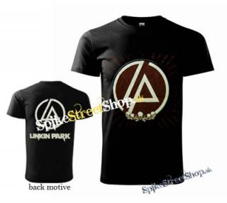 LINKIN PARK - Brown Logo & Skulls - pánske tričko