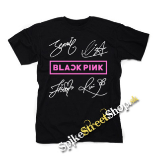 BLACKPINK - Logo & Signature - čierne detské tričko (-50%=VÝPREDAJ)