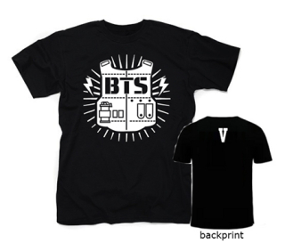 BTS - BANGTAN BOYS - Logo Design & V - pánske tričko (-50%=VÝPREDAJ)