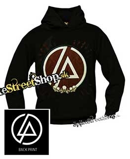 LINKIN PARK - Brown Logo & Skulls - pánska mikina