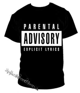 PARENTAL ADVISORY - čierne pánske tričko (Výpredaj)