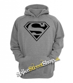SUPERMAN - Logo - šedá pánska mikina (-40%=VÝPREDAJ)