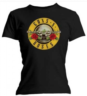 GUNS N ROSES - Classic Logo Skinny Fit - čierne dámske tričko