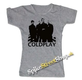 COLDPLAY - Logo & Band - šedé dámske tričko (-60%=VÝPREDAJ)