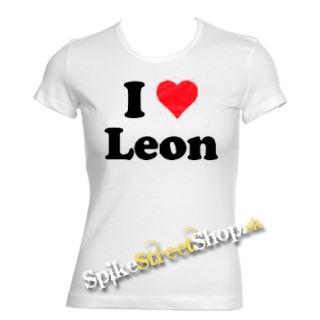 I LOVE LEON - biele dámske tričko (-80%=VÝPREDAJ)