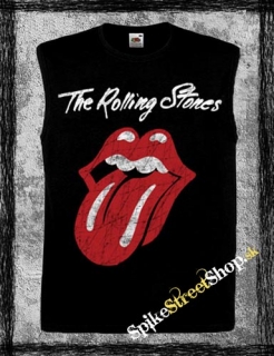 ROLLING STONES - Tongue - čierne pánske tričko bez rukávov (-70%=VÝPREDAJ)