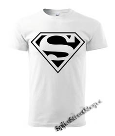 SUPERMAN - Black Logo - biele pánske tričko (-60%=VÝPREDAJ)