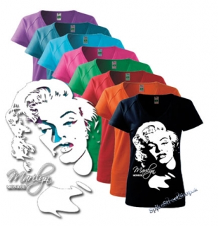 MARILYN MONROE - Portrait - farebné dámske tričko (-30%=VÝPREDAJ)