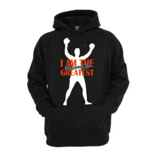 MUHAMMAD ALI - I Am The Greatest - čierna pánska mikina (-70%=VÝPREDAJ)