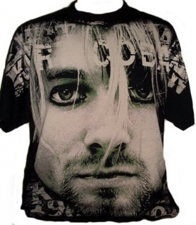 KURT COBAIN - BW Face 2 - čierne pánske tričko