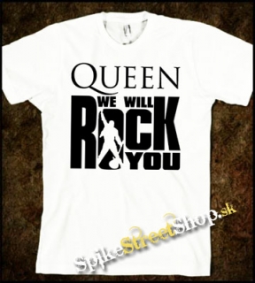 QUEEN - We Will Rock You - biele pánske tričko (-30% Výpredaj)