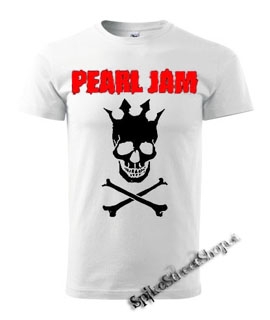 PEARL JAM - Skull - biele pánske tričko (-60%=VÝPREDAJ)
