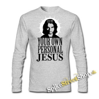 DAVE GAHAN - Personal Jesus - šedé pánske tričko s dlhými rukávmi (-60%=VÝPREDAJ