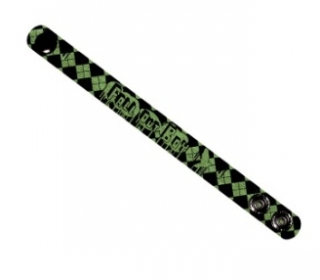 FALL OUT BOY - Black Narrow Wristband With Green Print - kožený náramok (Výpreda