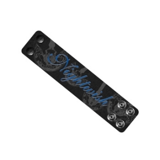 NIGHTWISH - Black Wristband With Print - kožený náramok (Výpredaj)