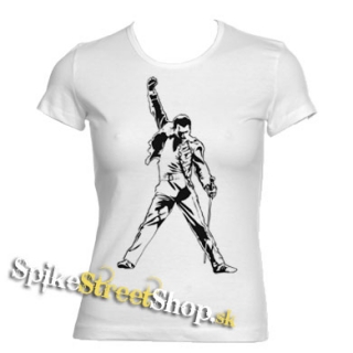 FREDDIE MERCURY - Portrait - biele dámske tričko (-60% Výpredaj)