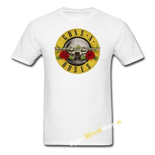 GUNS N ROSES - Classic Logo - biele pánske tričko (-75% Výpredaj)