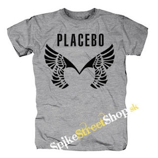 PLACEBO - Wings Logo - sivé pánske tričko (-30% Výpredaj)