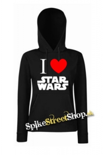 I LOVE STAR WARS - čierna dámska mikina (-60%=VÝPREDAJ)