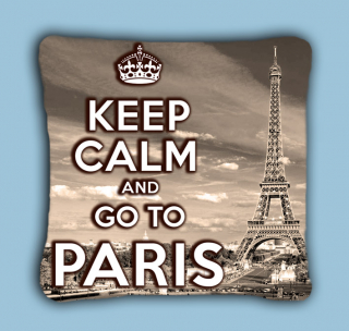 KEEP CALM AND GO TO PARIS - vankúš (Výpredaj)