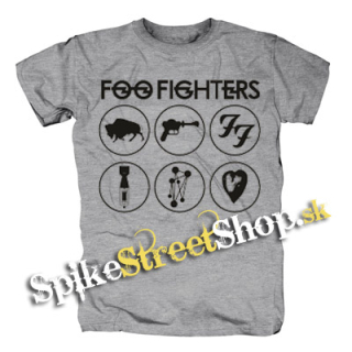 FOO FIGHTERS - Albums - sivé pánske tričko (-50%=VÝPREDAJ)