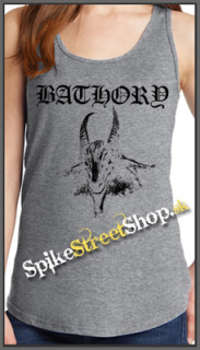 BATHORY - Goat - Ladies Vest Top - šedé (-50%=VÝPREDAJ)