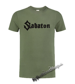 SABATON - Logo - olivové pánske tričko (-50%=VÝPREDAJ)