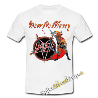 SLAYER - Show No Mercy - biele pánske tričko (-50%=VÝPREDAJ)