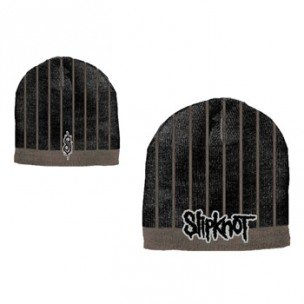 SLIPKNOT - Black Gray Striped Beanie - zimná čiapka (Výpredaj)