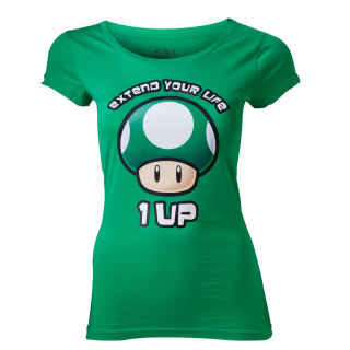 NINTENDO - Girl Green Extend Your Life T-shirt - zelené dámske tričko (Výpredaj)
