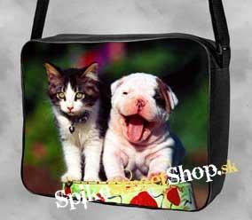 CAT COLLECTION - Naježená cica a vysmiaty psík - taška na rameno 