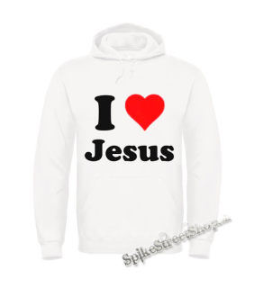 Biela detská mikina I LOVE JESUS