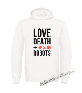 Biela detská mikina LOVE DEATH ROBOTS - Logo And Crest