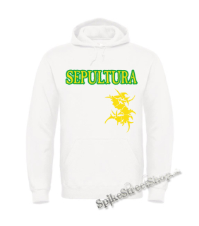 Biela detská mikina SEPULTURA - Brazil Yellow Logo