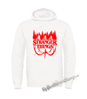 Biela detská mikina STRANGER THINGS - Logo Flip Red