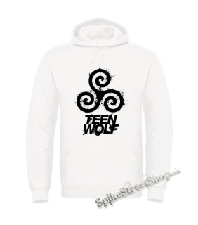 Biela detská mikina TEEN WOLF - Logo & Crest