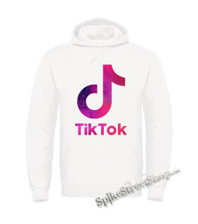 Biela detská mikina TIK TOK - Logo Rainbow