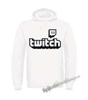 Biela detská mikina TWITCH - Black Logo Sign