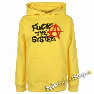 ANARCHY - Fuck The System - žltá detská mikina