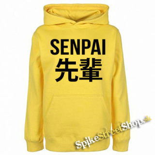ANIME - SENPAI - Logo & Symbols - žltá detská mikina