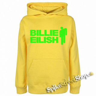 BILLIE EILISH - Logo And Stickman - žltá detská mikina