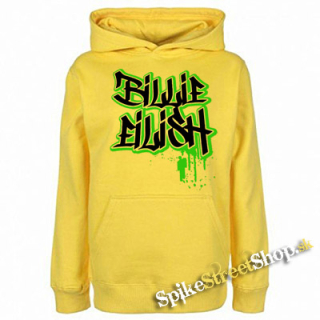 BILLIE EILISH - Painted Graffiti Logo - žltá detská mikina